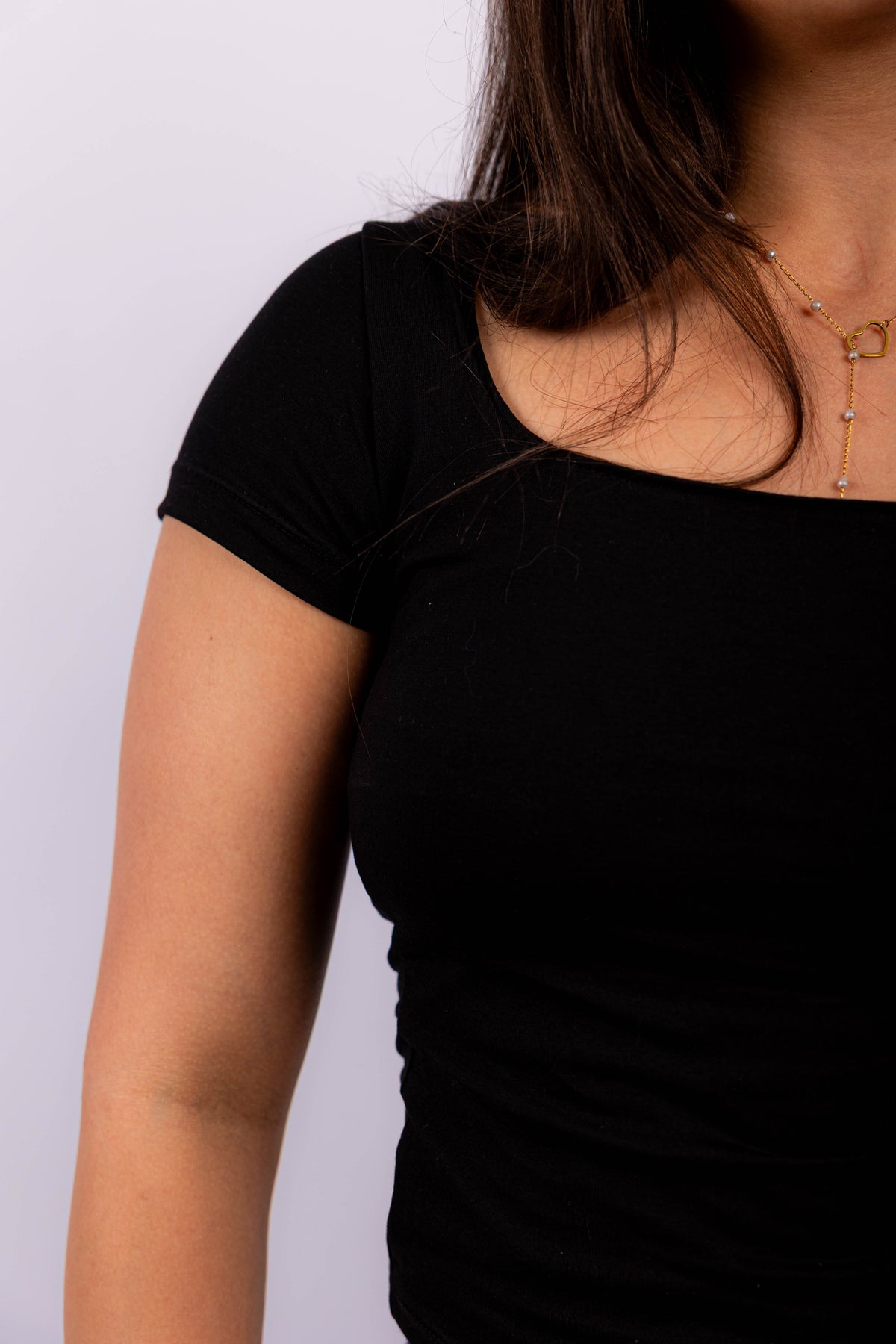 Square Neck Short Sleeve Contour Top