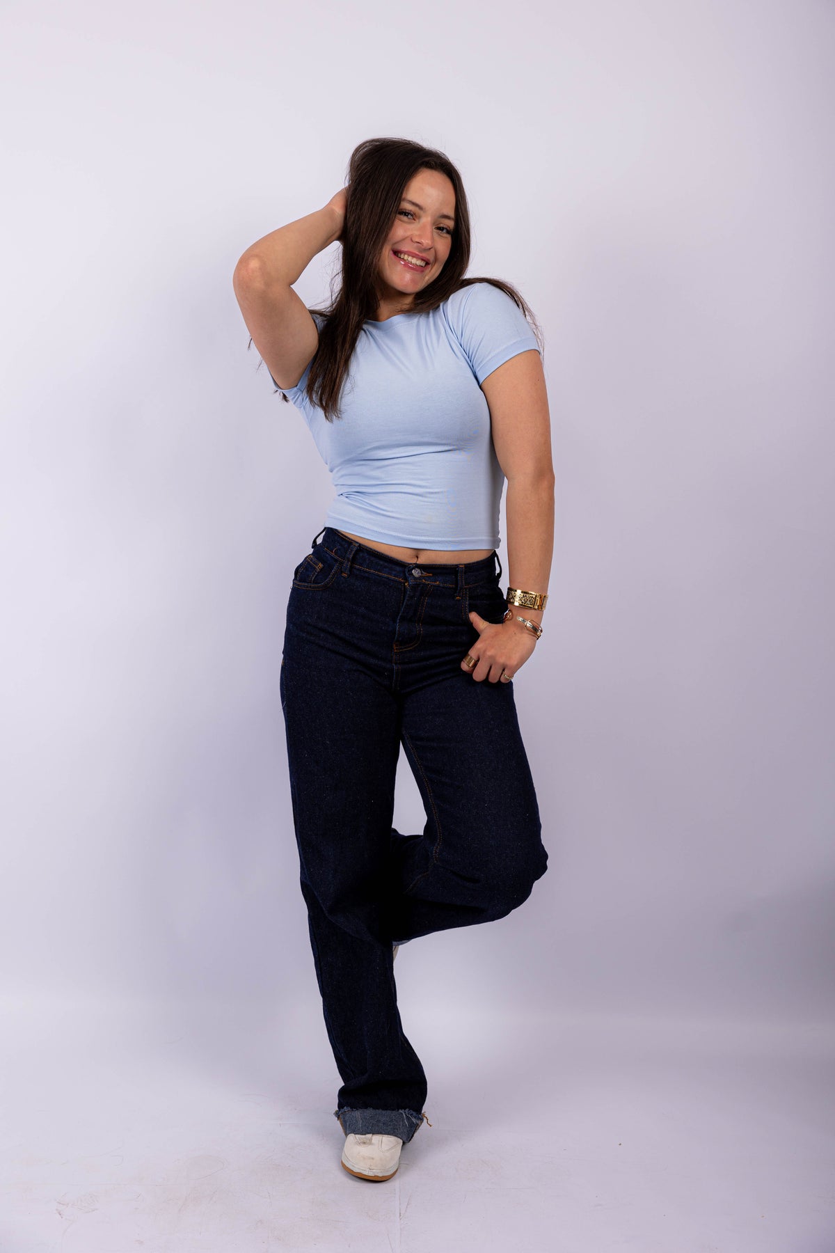 Round Neck Short Sleeve Contour Top