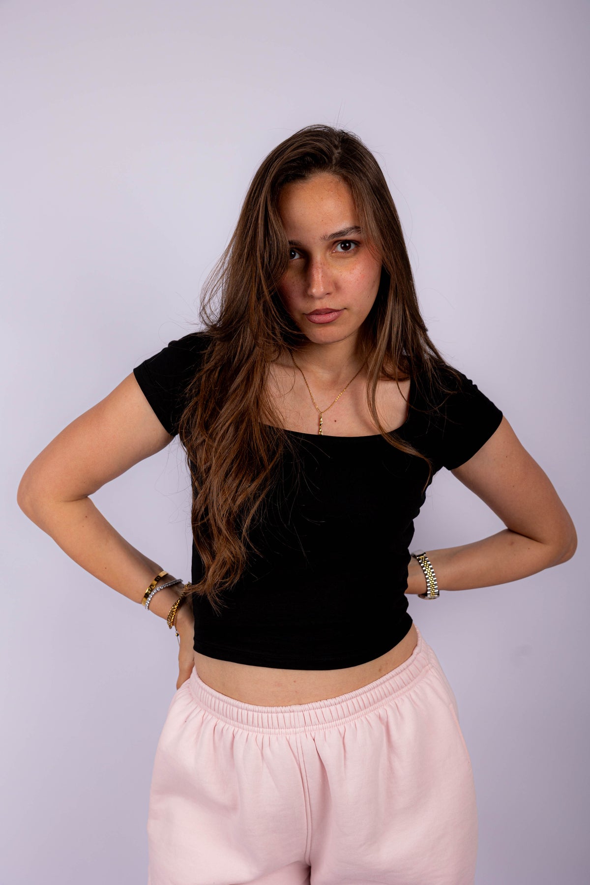 Square Neck Short Sleeve Contour Top
